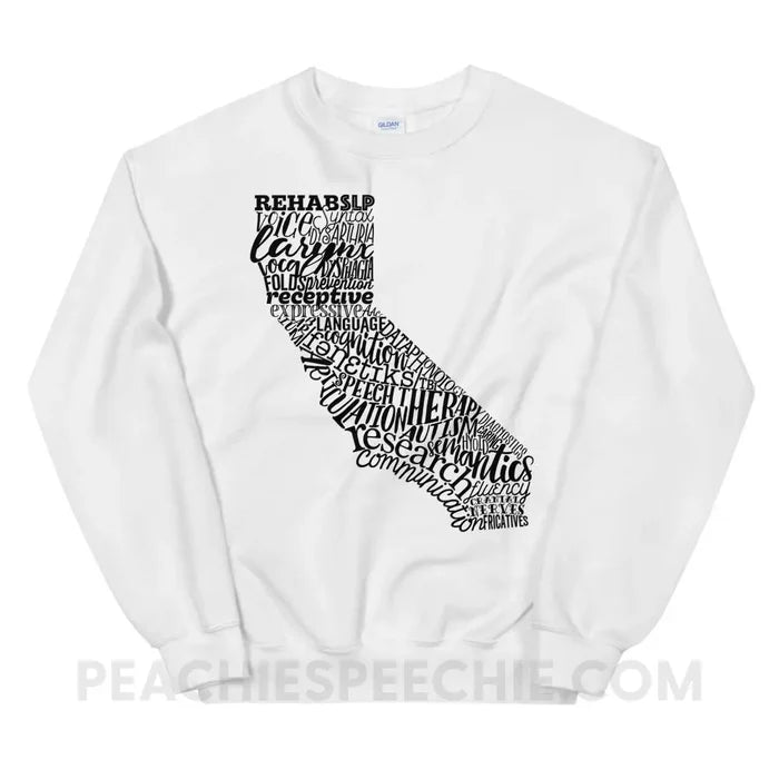 California SLP Classic Sweatshirt - White / S - Hoodies & Sweatshirts peachiespeechie.com