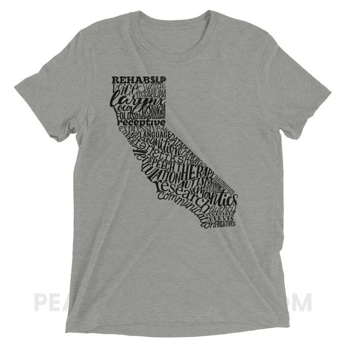 California SLP Tri-Blend Tee - Athletic Grey Triblend / XS - T-Shirts & Tops peachiespeechie.com