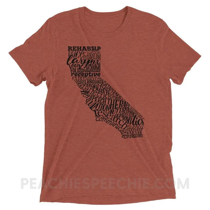 California SLP Tri-Blend Tee - Clay Triblend / XS - T-Shirts & Tops peachiespeechie.com