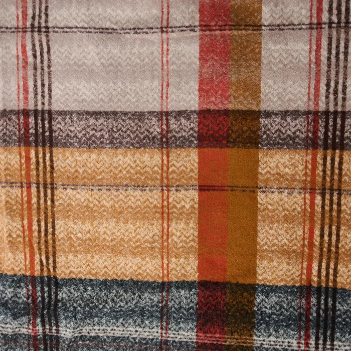 Callen Tartan Mustard Plaid Fringe Scarf