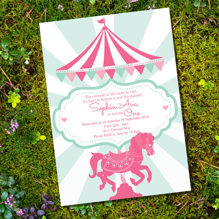 Carousel Birthday Party Invitation