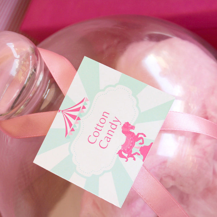 Carousel Birthday Party Food Label Tent Cards