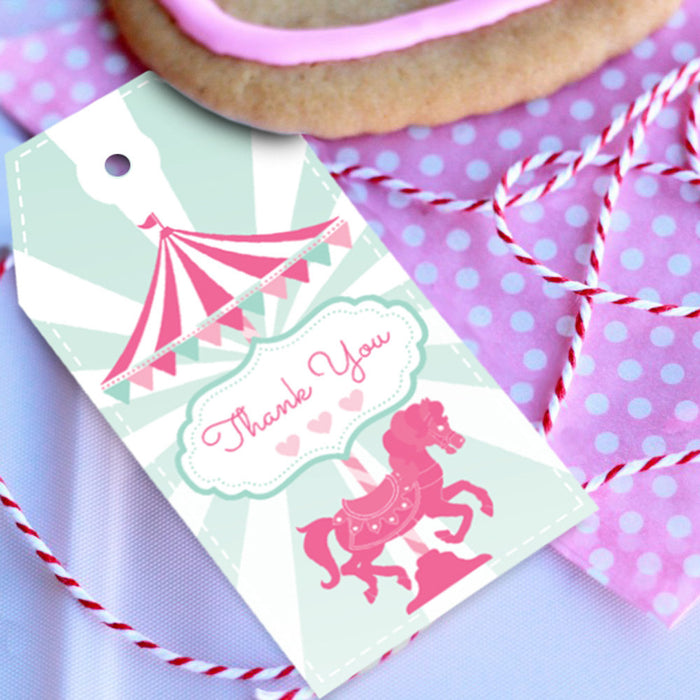 Carousel Birthday Party Favor Tags