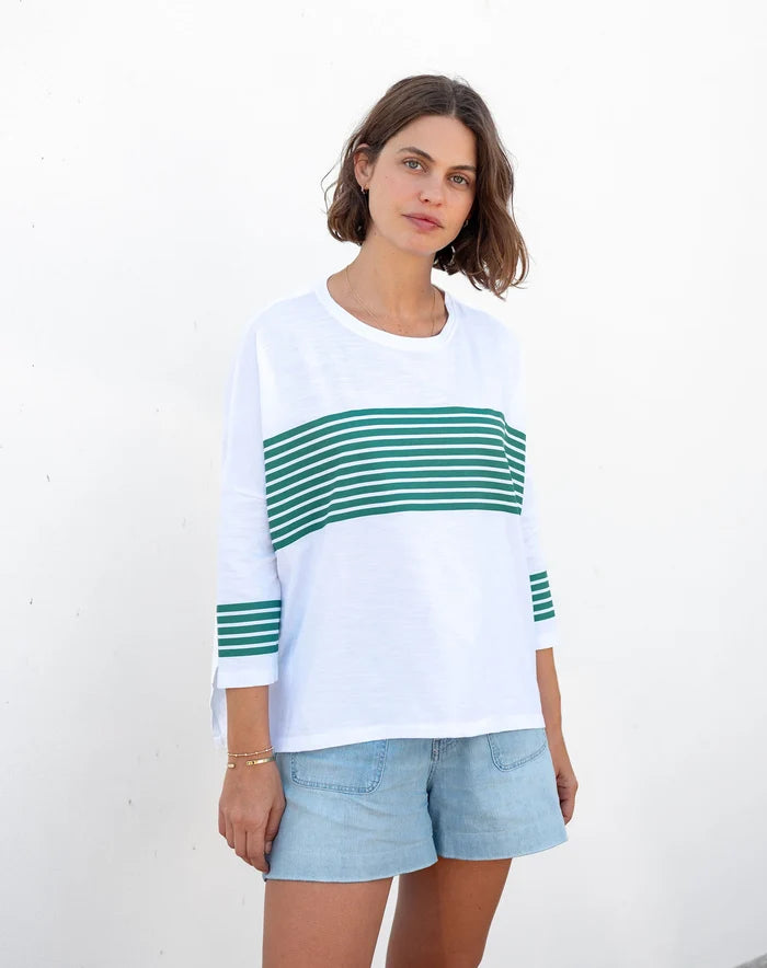 White + Forest Green