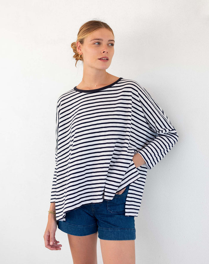 White + Navy Stripe