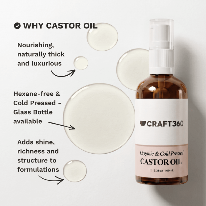 Certified Organic Castor Oil - Cold Pressed - Hexane Free - ACO Cert. No. 14153