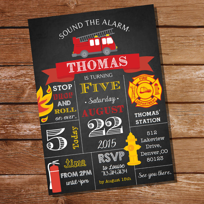 Firefighter Party Invitation