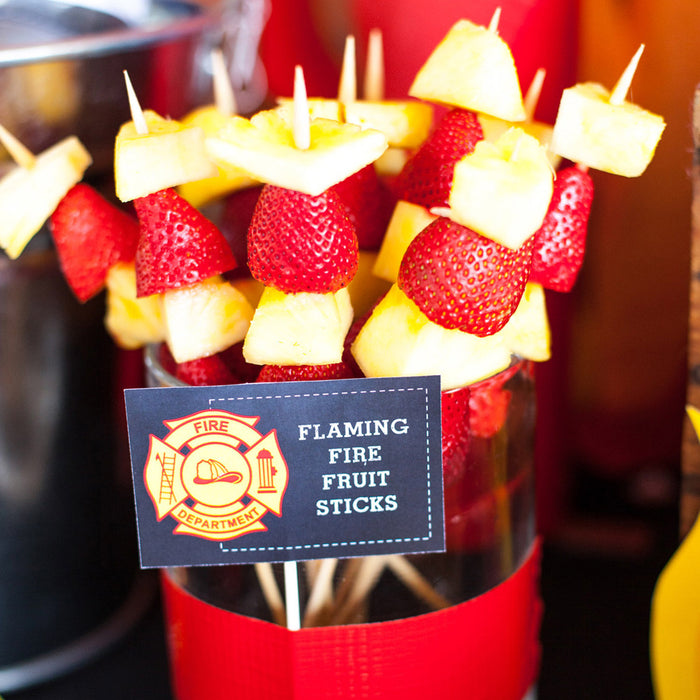 Fireman Party food labels