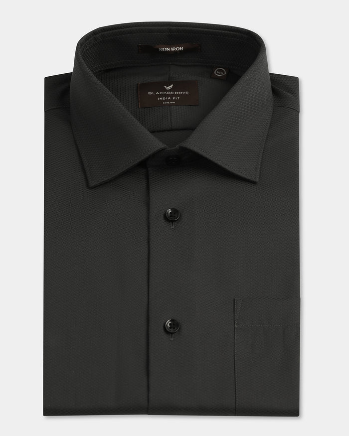 Charcoal Non Iron Textured Shirt - P31