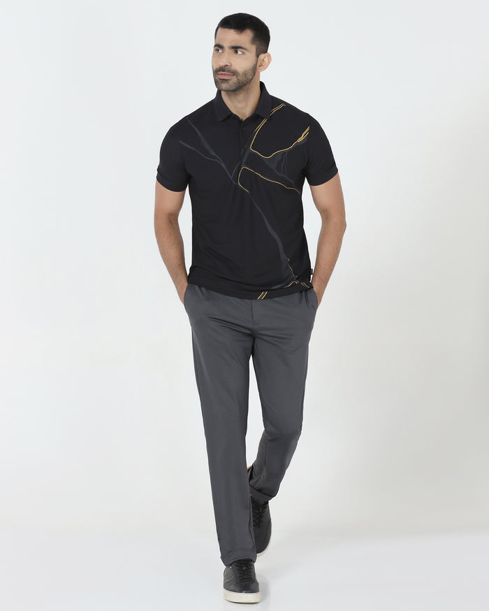 Charcoal TechPro Textured Trouser - Meteor