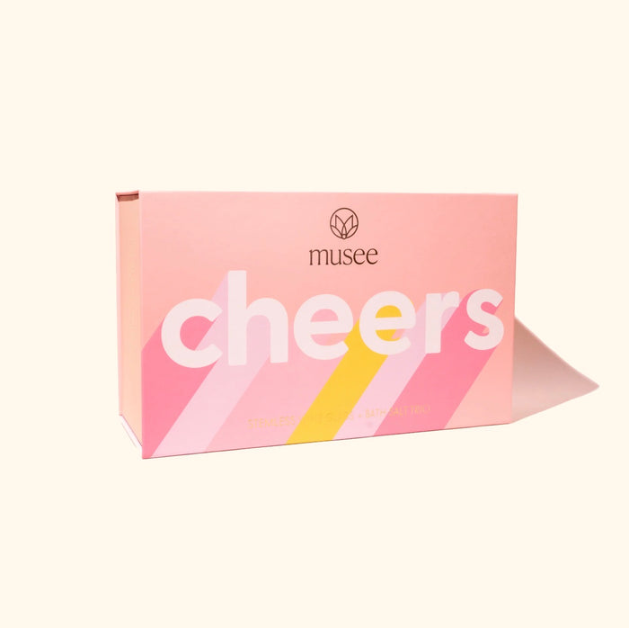 Cheers Wine Glass and Bath Salt Trio