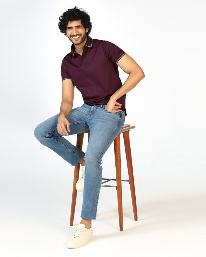 Cherry Lacquer Solid Polo - Mond