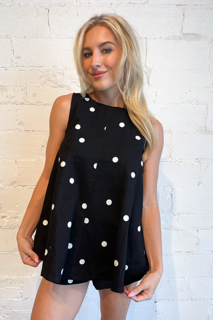Chic Dottie Top Black, adeline boutique, dallas boutique, boutique