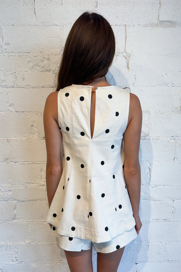 Chic Dottie Top White Back, adeline boutique, dallas boutique, boutique