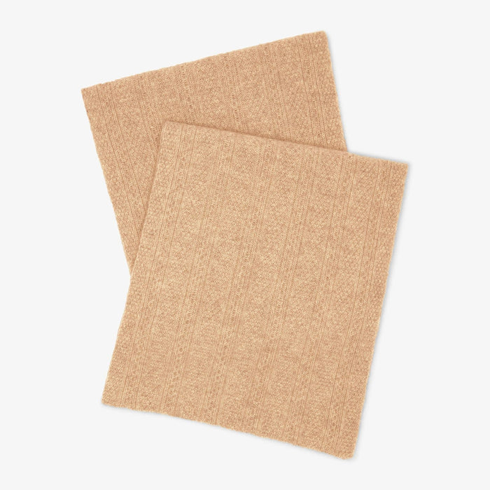 Packshot image of the Circle Cable Scarf—Cashmere in Light Camel | Lead