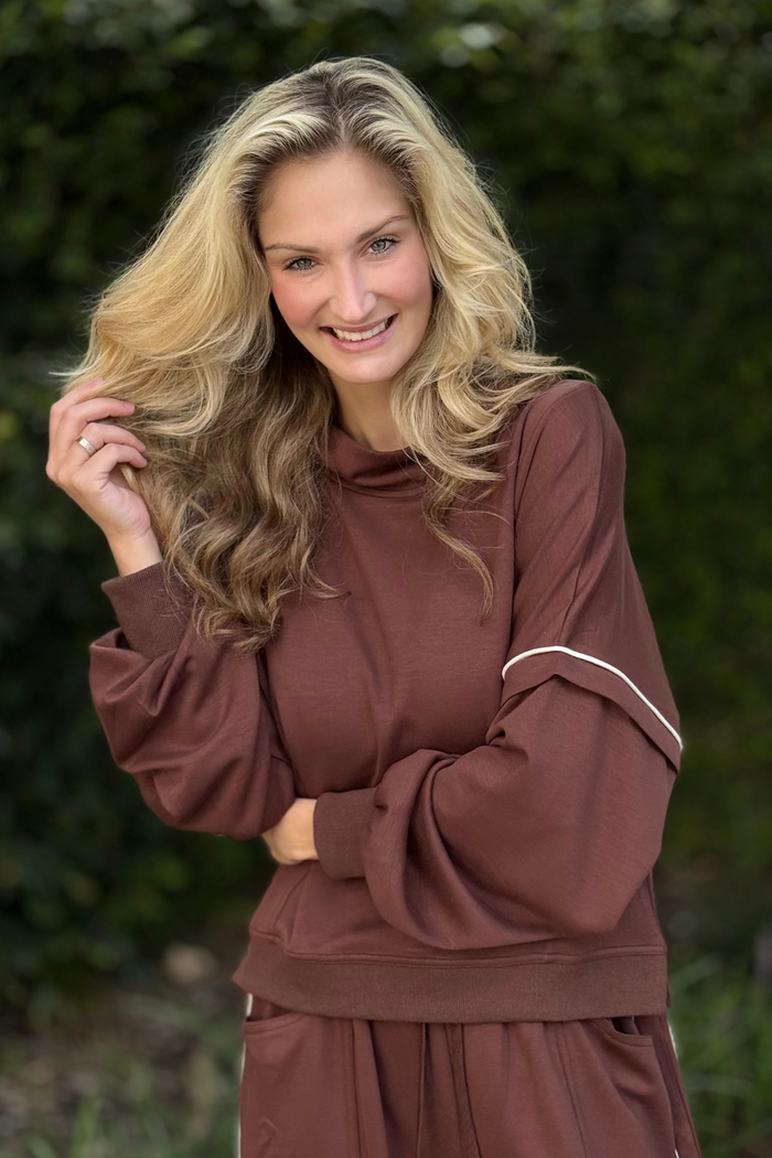 Cocoa Crush Mock Neck Sweatshirt