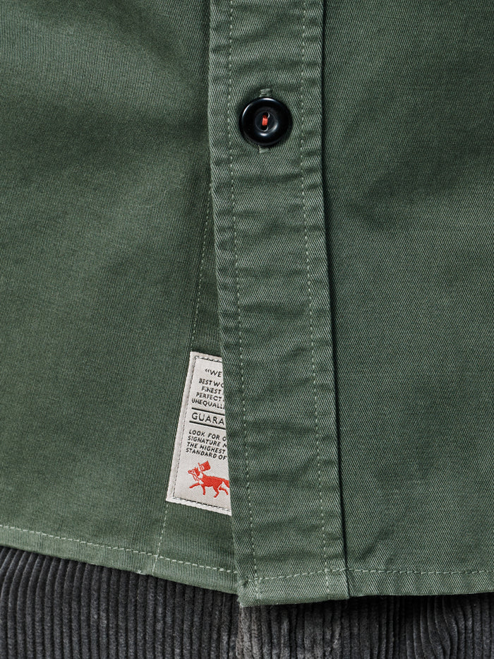 Aubin Khaki Cole Twill Overshirt | Overshirt