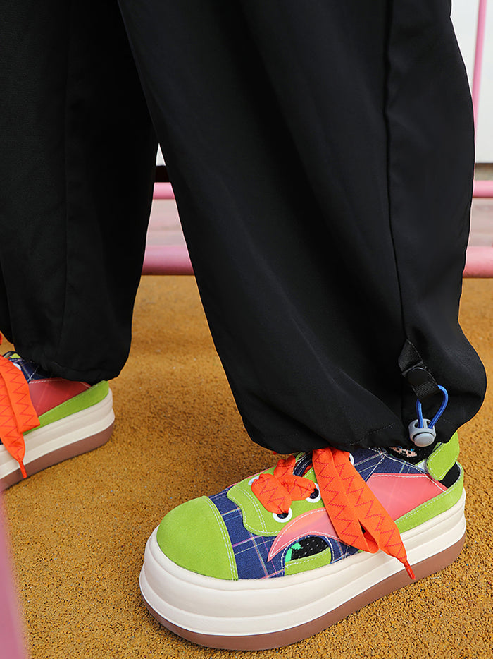 Color-Blocked Round-Toe Casual Shoes