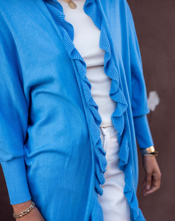 Cotton Cashmere Ruffle Kimono