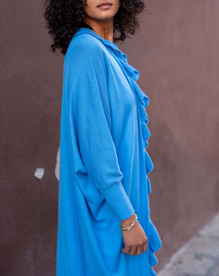 Cotton Cashmere Ruffle Kimono