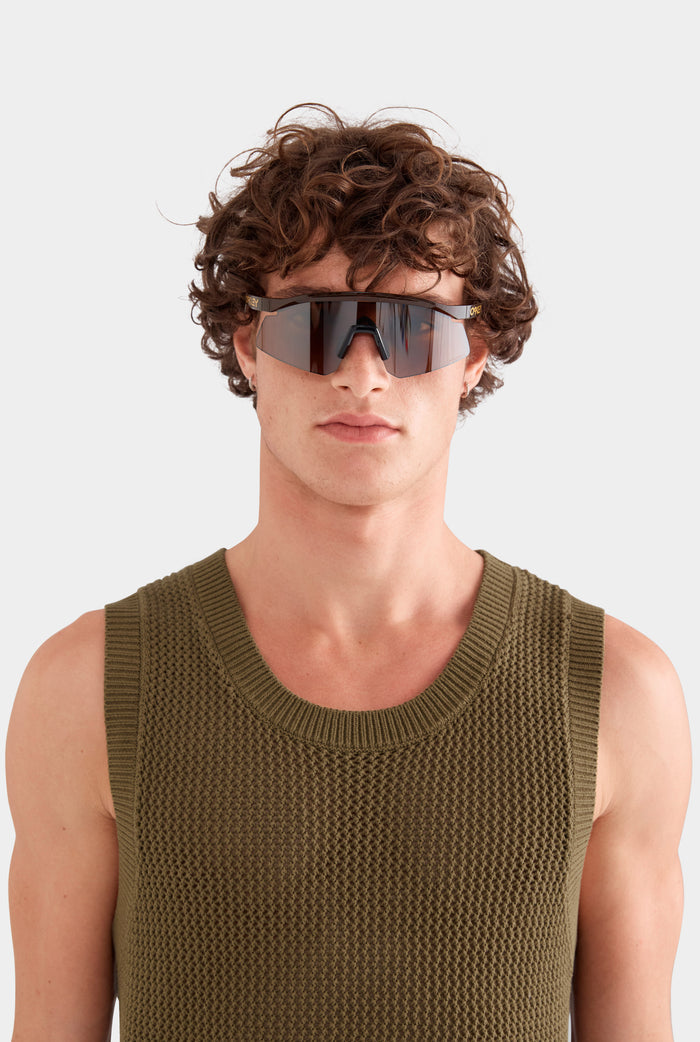 Cotton Crochet Tank - Military Olive