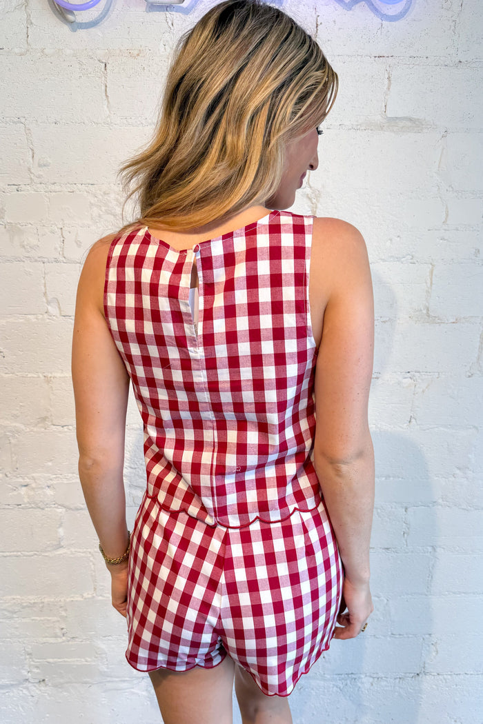 Country Lane Top Crimson Back, adeline boutique, dallas boutique, boutique