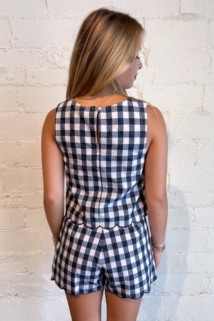 Country Lane Top Navy Back, adeline boutique, dallas boutique, boutique