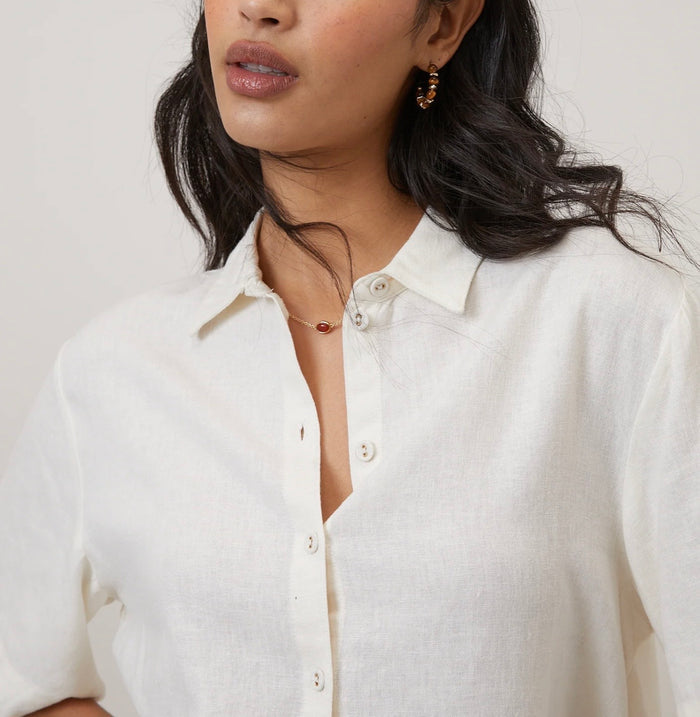 Cream Cropped Bennie Shirt