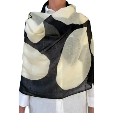 Cream/Black Dream Wool Scarf