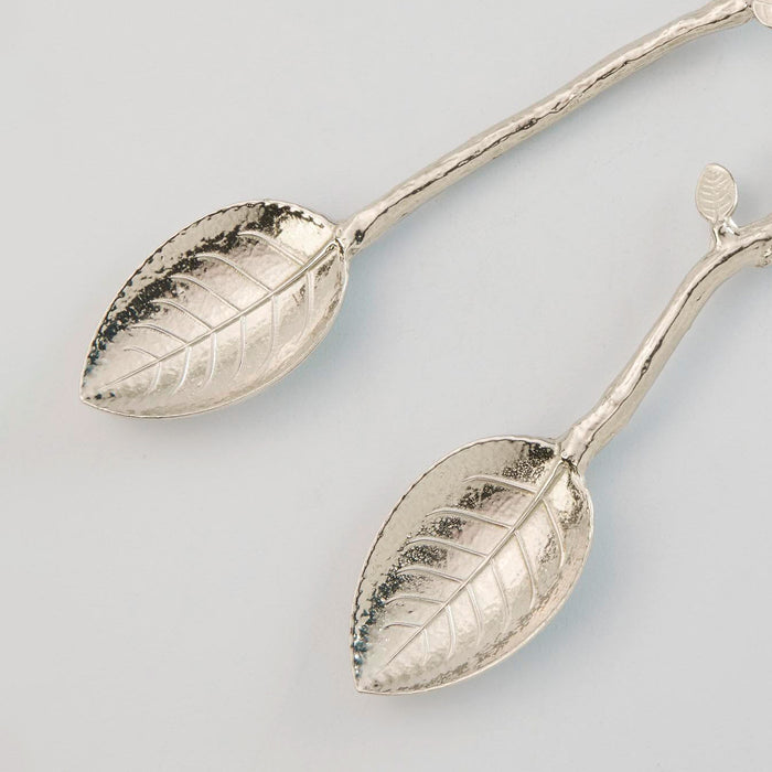 Crosby & Taylor Twig Pewter Condiment Teaspoons, Set of 2