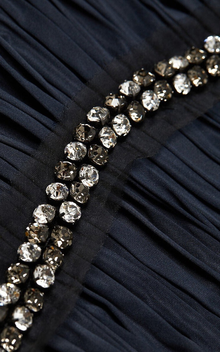 Jason Wu Crystal - Beaded Moire Taffeta Midi Dress - Runway Catalog