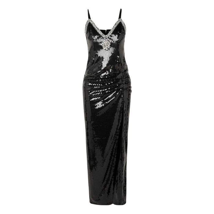 Alessandra Rich Crystal - Embellished Sequin Maxi Dress - Runway Catalog
