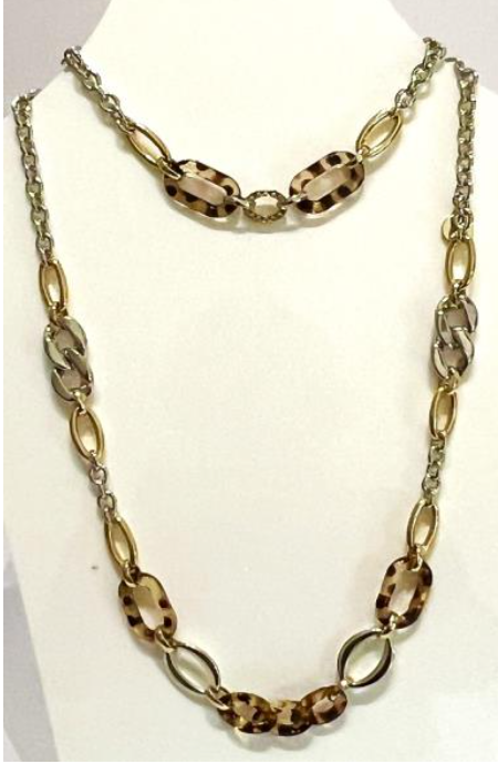 Crystal & Tortoise Shell Long Necklace