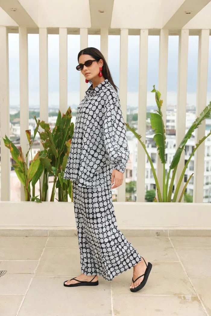 Daffodil Palazzo Pants in Geometric Print