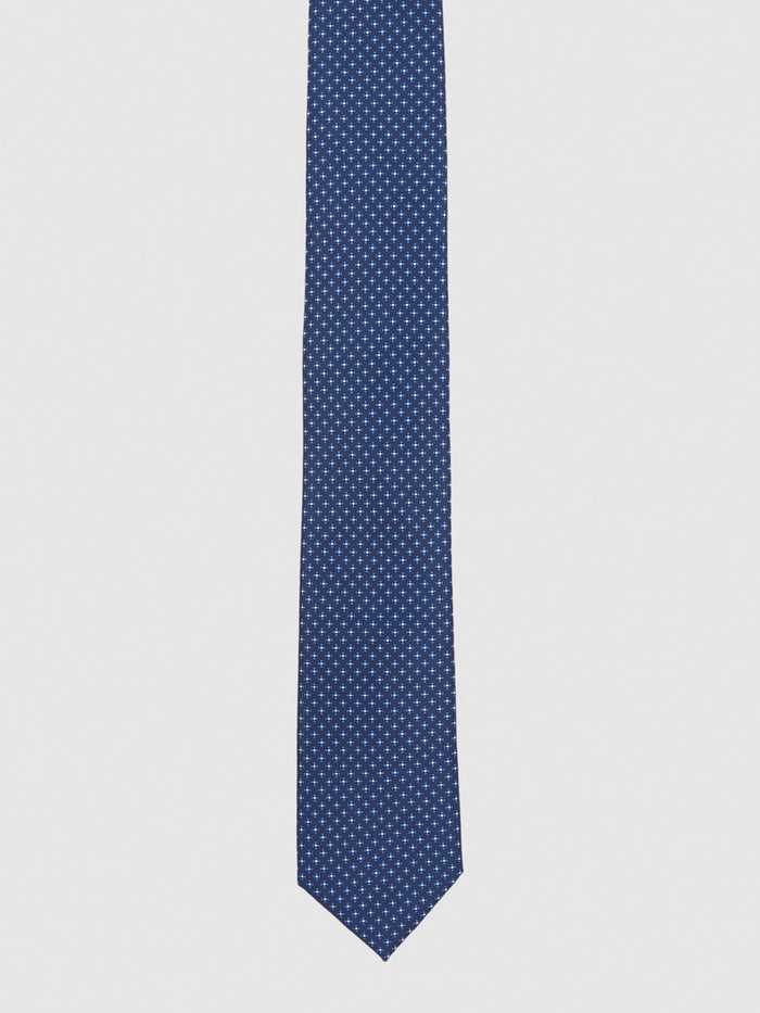 Dark Blue Printed Tie