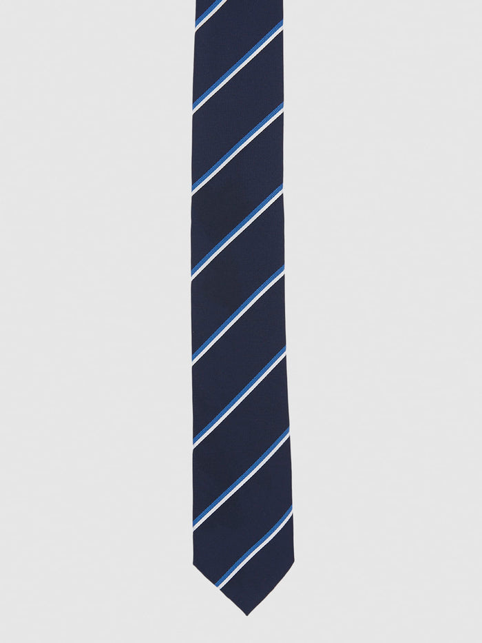 Dark Blue Striped Tie
