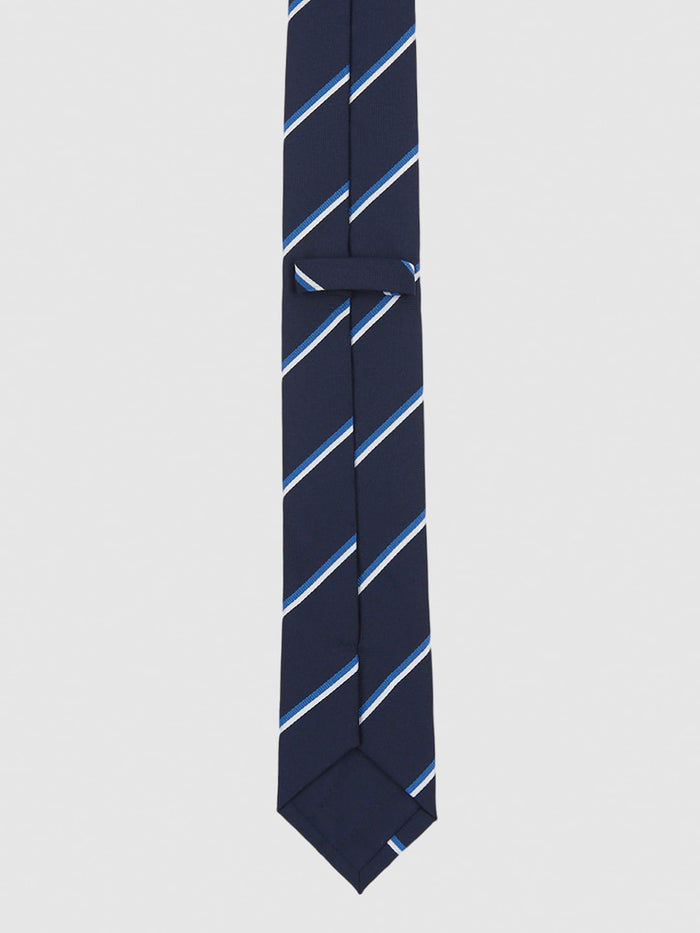 Dark Blue Striped Tie