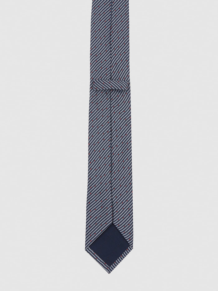 Dark Navy Printed Tie