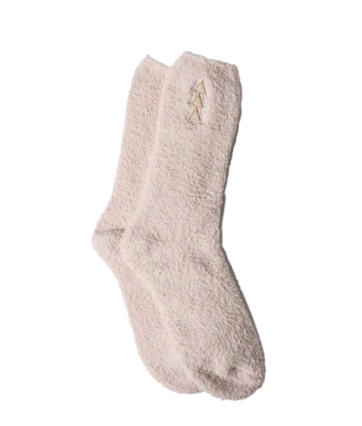 Delta Delta Delta Fuzzy Socks