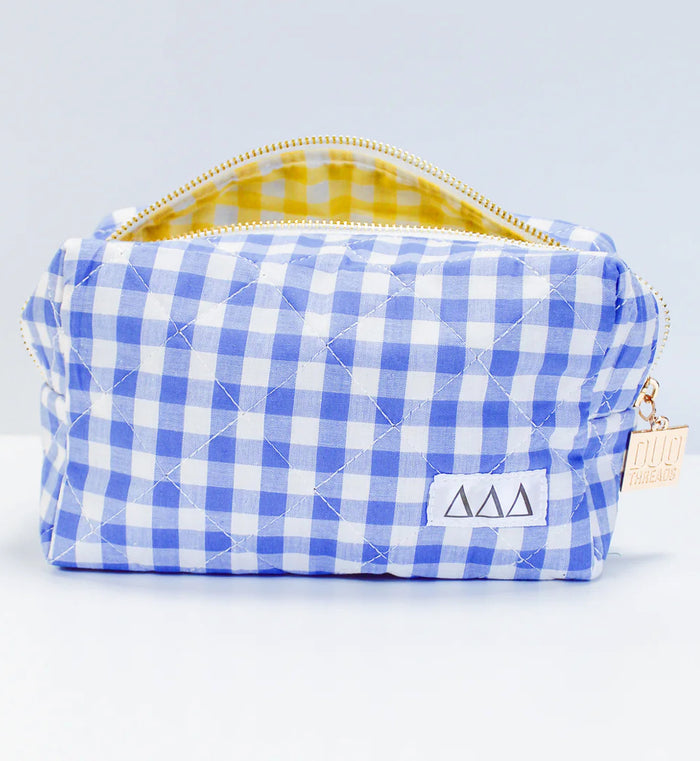Delta Delta Delta Gingham Makeup Bag