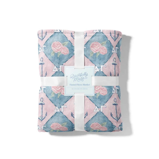 Delta Gamma Flannel Fleece Blanket
