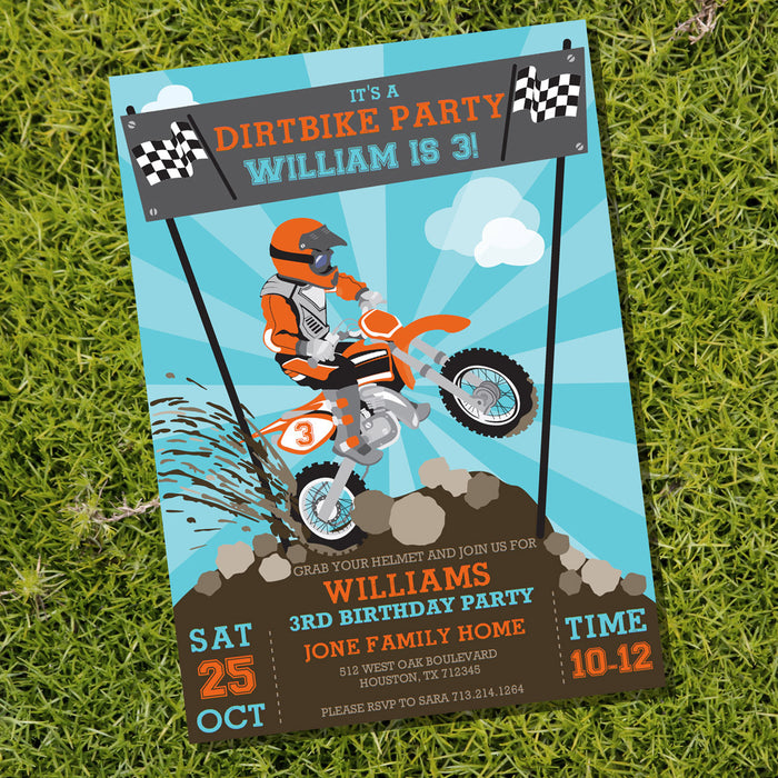 Dirt Bike Motocross Invitation