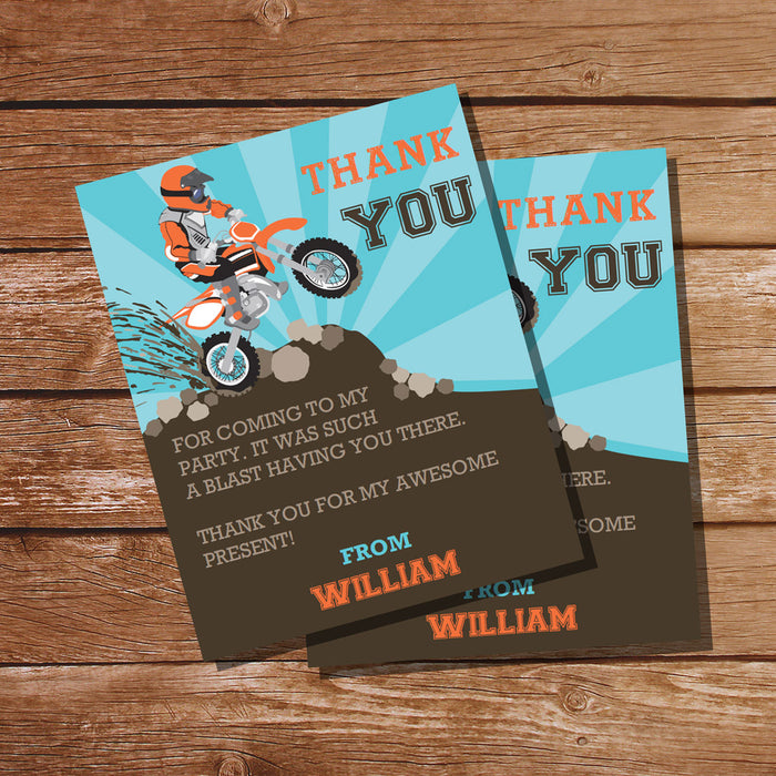 Dirt Bike Party Thank-you cards