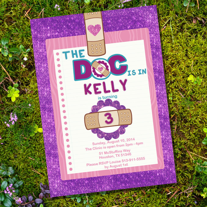 Doc McStuffins Party Invitations for a Girl | Doctor Party Invite