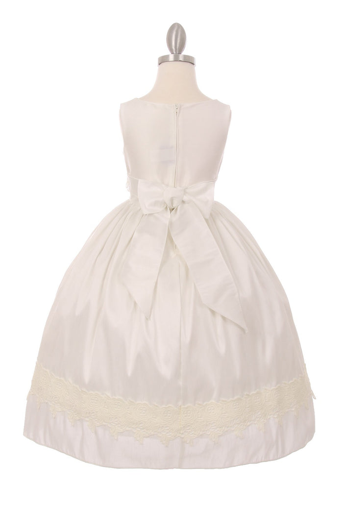 Dupioni Lace Flower Girl Dress by Cinderella Couture USA AS1234