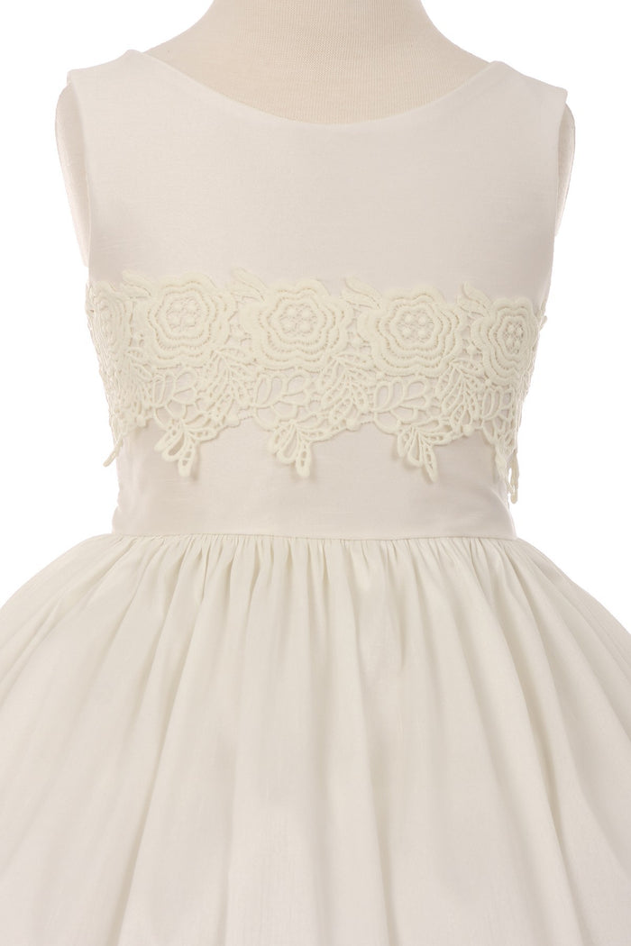 Dupioni Lace Flower Girl Dress by Cinderella Couture USA AS1234