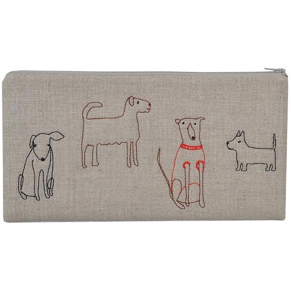 Embroidered Dogs Pouch