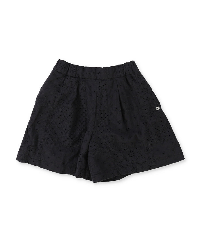 Embroidered Patchwork Shorts