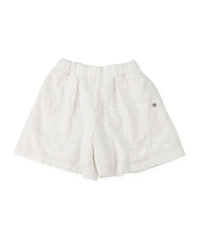 Embroidered Patchwork Shorts