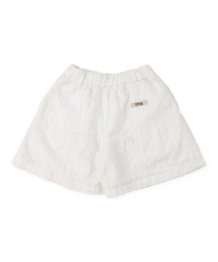 Embroidered Patchwork Shorts